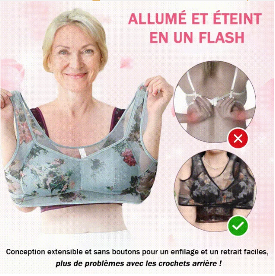 Soutien-gorge confort rafraîchissant en dentelle de soie glacée