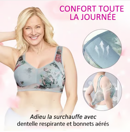 Soutien-gorge confort rafraîchissant en dentelle de soie glacée