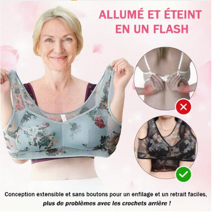 Soutien-gorge confort rafraîchissant en dentelle de soie glacée